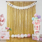 Gold Sequin Backdrop Curtain 4FTx8FT Glitter Gold Background Drapes Sparkle Photography Backdrop for Party, alternate view 2