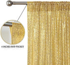 Gold Sequin Backdrop Curtain 4FTx8FT Glitter Gold Background Drapes Sparkle Photography Backdrop for Party, alternate view 4