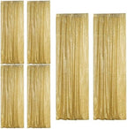 Gold Sequin Backdrop Curtain 6 Panels 2FTx8FT Glitter Gold Background Drapes Sparkle Photography Backdrop for