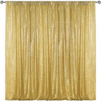 Gold Sequin Backdrop Curtain 7FTx7FT Glitter Gold Background Drapes Sparkle Photography Backdrop for Party