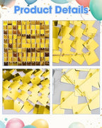 Gold Shimmer Wall Backdrop, 24 Panels, 6x4 Ft Photo Backdrop in 6x4 Ft, alternate view 6