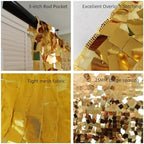 Gold Shimmer wall Backdrop for Party 8ft * 8ft 1 Panel, alternate view 3