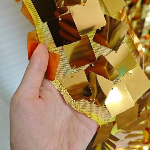 Gold Shimmer wall Backdrop for Party 8ft * 8ft 1 Panel, alternate view 4