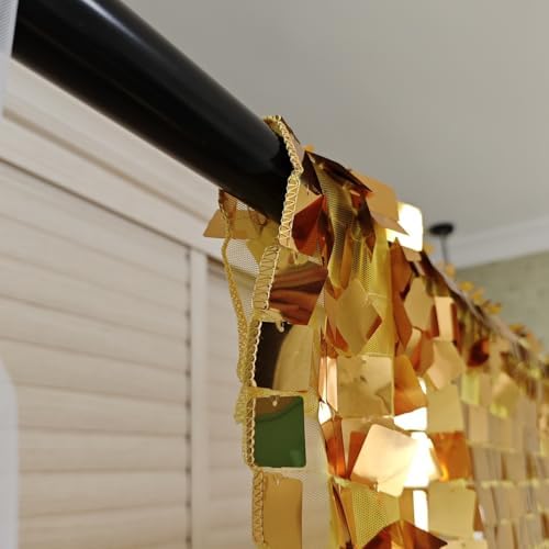 Gold Shimmer wall Backdrop for Party 8ft * 8ft 1 Panel, alternate view 6