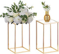 Gold Stands for Centerpieces, Geometric Column, 15.75" Tall, 10 Pcs in Gold