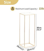 Gold Stands for Centerpieces, Geometric Column, 31.5" Tall, 10 Pcs in Gold, alternate view 3