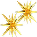 Gold Star Spike Balloons 2pcs Explosion Foil Mylar Balloons in 2 PCS - 42 Inch in Gold