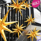Gold Star Spike Balloons 2pcs Explosion Foil Mylar Balloons in 2 PCS - 42 Inch in Gold, alternate view 3