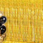 Gold Streamers Backdrop Curtains, Photo Booth Decor for Gold Party Decor