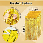 Gold Streamers Backdrop Curtains, Photo Booth Decor for Gold Party Decor, alternate view 5