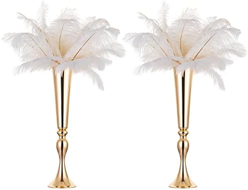 Gold Tall Centerpiece for Table, 21.9" Tall, 2 Pcs in Gold