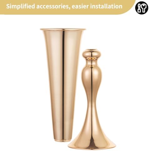 Gold Tall Centerpiece for Table, 21.9" Tall, 6 Pcs in Gold, alternate view 6