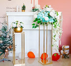 Gold Tall Centerpieces for Tables, Geometric Vases for Bulk, 31.5" 2pcs in 23.6"/31.5" tall in Gold, alternate view 2