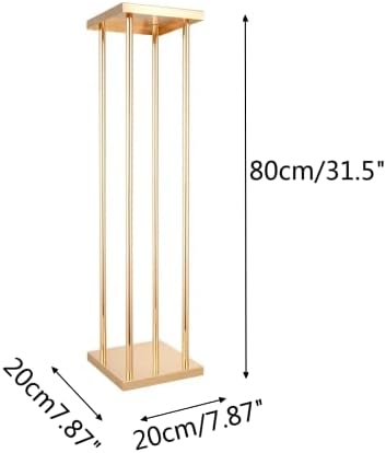 Gold Tall Centerpieces for Tables, Geometric Vases for Bulk, 31.5" 2pcs in 23.6"/31.5" tall in Gold, alternate view 3