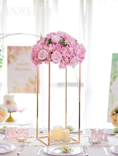Gold Tall Stand for Wedding: 23.6in, With Metal Panel, Packs of 2 in Gold-2PSC, alternate view 2