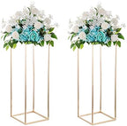Gold Tall Stand for Wedding: 34.5in, With Metal Panel, Packs of 2 in Gold-2PSC