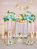 Gold Tall Stand for Wedding: 34.5in, With Metal Panel, Packs of 2 in Gold-2PSC, alternate view 4