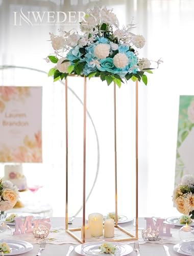 Gold Tall Stand for Wedding: 34.5in, With Metal Panel, Packs of 2 in Gold-2PSC, alternate view 5