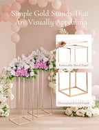 Gold Tall Stand for Wedding: 34.5in, With Metal Panel, Packs of 2 in Gold-2PSC, alternate view 6