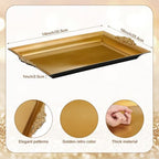 Gold Tray 14 x 10 Decorative Serving Tray 4 Pcs, Rectangle in Gold, alternate view 3