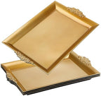 Gold Tray 14 x 10 Decorative Serving Tray 4 Pcs, Rectangle in Gold, alternate view 4