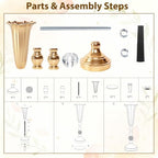 Gold Trumpet Vases for Centerpieces Wedding Tables Bulk, 6Pcs 18.5'' Tall Center Pieces Decoration for Flowers, alternate
