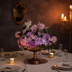 Gold Urn Vase for Wedding, Distressed Compote Vases for Table, 2Pcs in Gold, alternate view 2