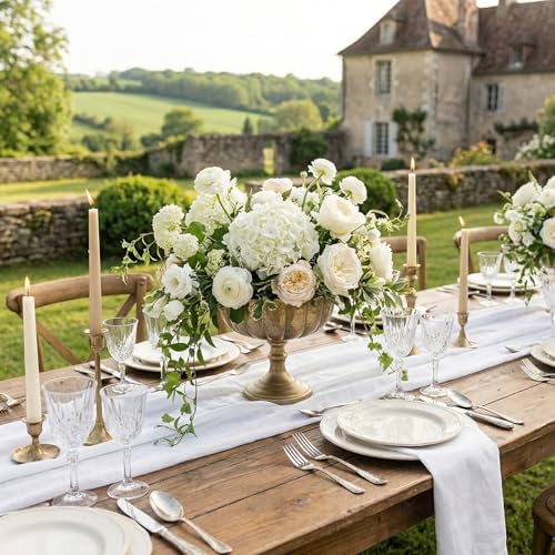 Gold Urn Vase for Wedding, Distressed Compote Vases for Table, 2Pcs in Gold, alternate view 5
