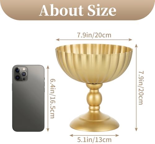 Gold Urn Vase for Wedding, Tall Vases Centrepieces for Table, 2Pcs in Gold, alternate view 3