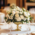 Gold Urn Vase for Wedding, Tall Vases Centrepieces for Table, 2Pcs in Gold, alternate view 5