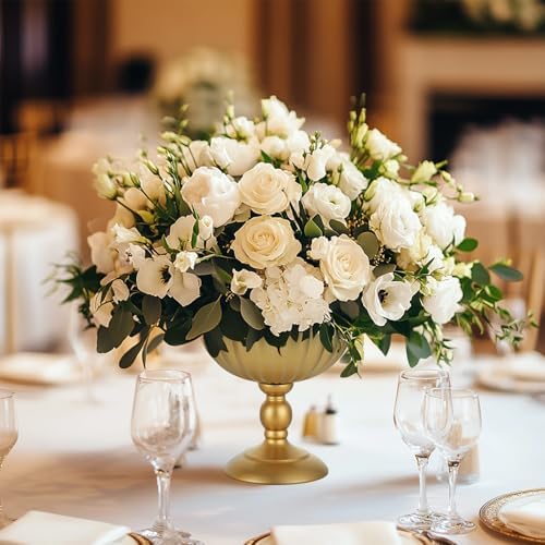 Gold Urn Vase for Wedding, Tall Vases Centrepieces for Table, 2Pcs in Gold, alternate view 5