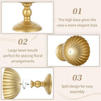 Gold Urn Vase for Wedding, Tall Vases Centrepieces for Table, 2Pcs in Gold, alternate view 6