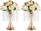 Gold Vase Stand Table: 10.2in Wedding Centerpieces, Set of 2 in Gold