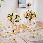 Gold Vase Stand Table: 10.2in Wedding Centerpieces, Set of 2 in Gold, alternate view 2