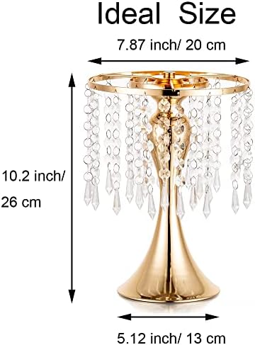Gold Vase Stand Table: 10.2in Wedding Centerpieces, Set of 2 in Gold, alternate view 3