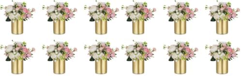 Gold Vases for Centerpieces Wedding: 6 Pcs 5.1 inch Tall Metal Flower Vase Flowers Stand Wedding Centerpieces