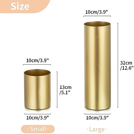 Gold Vases for Centerpieces Wedding: 6 Pcs 5.1 inch Tall Metal Flower Vase Flowers Stand Wedding Centerpieces, alternate view