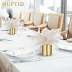 Gold Vases for Centerpieces Wedding: 6 Pcs 5.1 inch Tall Metal Flower Vase Flowers Stand Wedding Centerpieces, alternate view