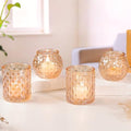 Gold Votive Candle Holders- 10Pcs Glass Tealight Candle Holder in Gold