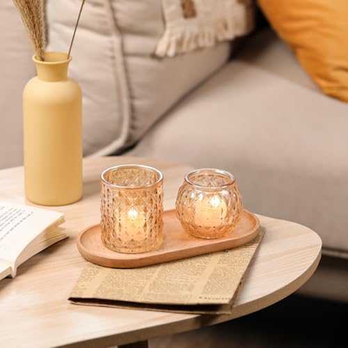 Gold Votive Candle Holders- 10Pcs Glass Tealight Candle Holder in Gold, alternate view 4