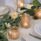 Gold Votive Candle Holders Set of 36 - Glass Candle Holder Bulk for Table Centerpiece, Tea Lights Candle Holders, alternate