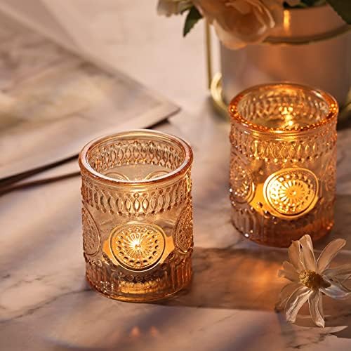 Gold Votive Candle Holders Set of 36- Glass Candle Holders Bulk in Gold, alternate view 2