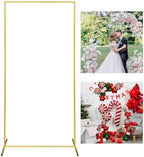 Gold Wedding Arch Backdrop Stand, 6.6FT*3.3FT Square Balloon and Flower Metal Frame for Ceremony, Anniversary