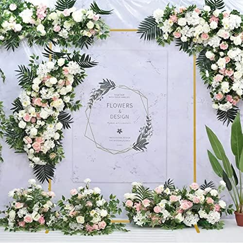 Gold Wedding Arch Backdrop Stand, 6.6FT*3.3FT Square Balloon and Flower Metal Frame for Ceremony, Anniversary, alternate view