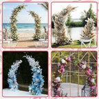 Gold Wedding Flower Arch Stand - 2-Pack Curved Half Arch Backdrop Frames (6.6 ft & 7.9 ft) for Ceremony, alternate view 5