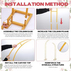 Gold Wedding Flower Arch Stand - 2-Pack Curved Half Arch Backdrop Frames (6.6 ft & 7.9 ft) for Ceremony, alternate view 6