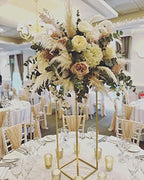 Gold Wedding Flower Stand Pack of 4, 24 Inch Tall Vase Column Stand Flower Holder, Metal Geometric Centerpieces, alternate