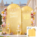Gold & Yellow Arch Backdrop Cover 7.2FT 6FT Wedding Arch Covers Set of 2 in 6+7.2ft in Gold+Yellow