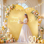 Gold & Yellow Arch Backdrop Cover 7.2FT 6FT Wedding Arch Covers Set of 2 in 6+7.2ft in Gold+Yellow, alternate view 2