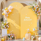 Gold & Yellow Arch Backdrop Cover 7.2FT 6FT Wedding Arch Covers Set of 2 in 6+7.2ft in Gold+Yellow, alternate view 3